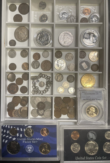 Grabbag $ilver Deluxe US Starter set-Incl 90% $, BU, Proofs & coins 100 yr old!