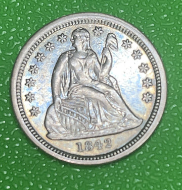 Di5 Choice AU+ 1842 Seated Lib Dime Gorgeous BIN Free S&H
