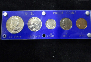 1960’s US Mint Proof Set in a Capital Holder (5 pieces) Similar To Item Picture