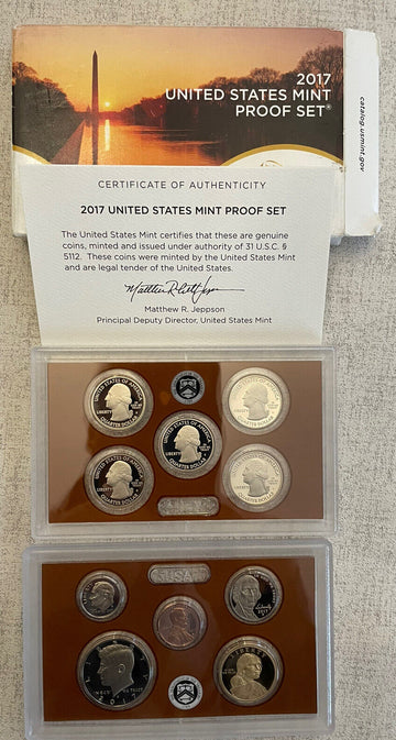 2017 10 piece original proof set Box COA included. Free Shipping
