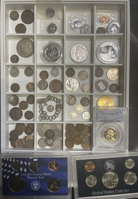 Grabbag $ilver Deluxe US Starter set-Incl 90% $, BU, Proofs & coins  100 yr old!