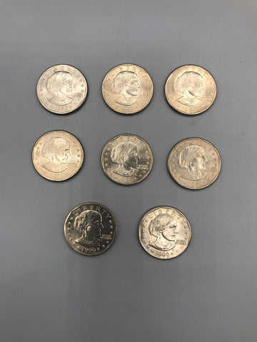 EP10 1999 SUSAN B. ANTHONY DOLLAR COINS / LOT OF 8