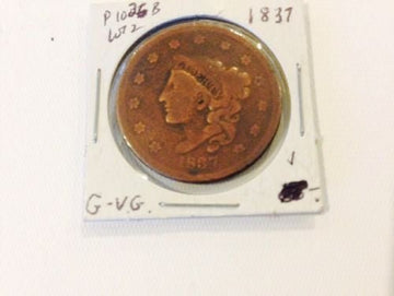 1837 Large Cent Very Good+ Clear Details - US CoinSpot