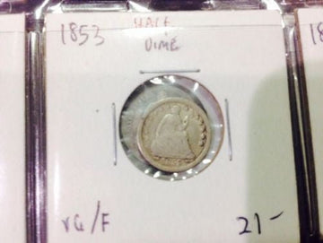 1853 Half Dime Nice Very Good Detailed Silver AnteDiluvian - US CoinSpot