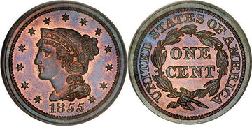 LARGE CENT, BRAIDED HAIR CORONET (1839 - 1857) UNCIRC