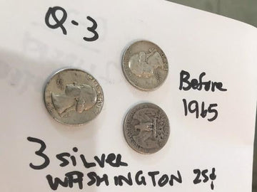 3 Silver Washington Quarters Dated Before 1965 - US CoinSpot