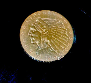 1914D (new Denver Mint) $2.5 US Gold Quarter Eagle Indian Head Gorgeous UNC Det.