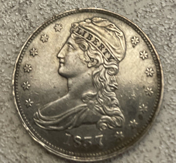 popular 1837 bust half $ gorgeous brilliant AU-uncirculated details. Free S&H