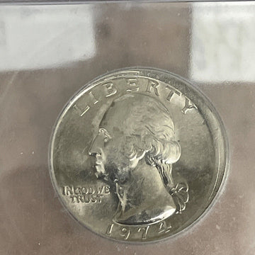 KQ27 1974 Broad Struck Error Quarter ICG AU58 nice collectible