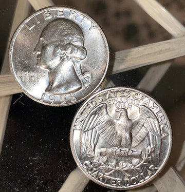 @3 1 piece Gorgeous PQ Gem Uncirculated 1958 P Silver Quarter from roll- Lo Ship
