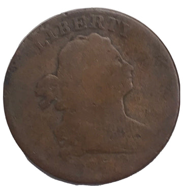 half cent year 1800 vintage coin about good with stems lovely lady liberty
