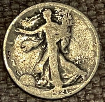 1921 Walking Liberty Silver Half Dollar Coin Good++ Key and Rare Date Free S&H