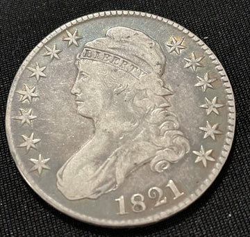 Great looking Very Fine 1821 Capped Bust Silver Half 200 yr beauty
