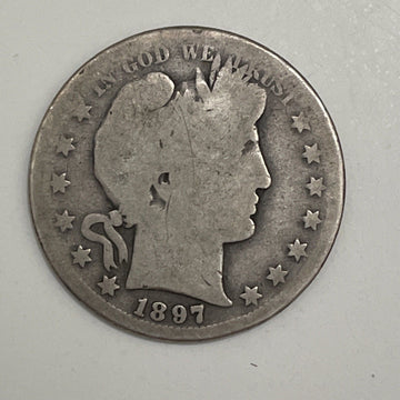 SC Scarce Date Genuine 1897 S silver Barber Half Descent Specimen Free S&H!