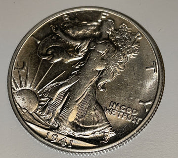 Choice Almost Uncirculated 1941 s Silver Walking Liberty Half Dollar BIN