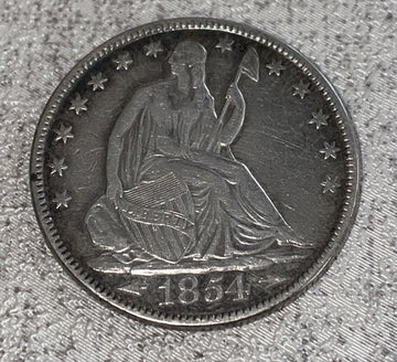 1854 o Arrows Seated Liberty Half Dollar Choice Almost Uncirculated
