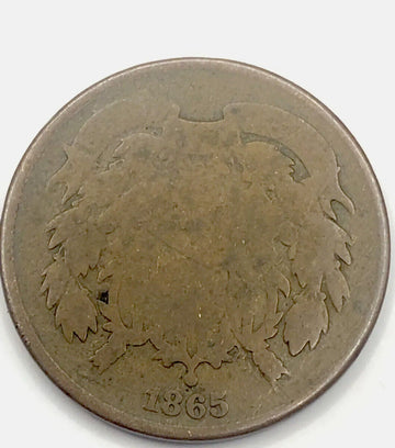 2c piece 1865 very good avg condition. Get It Now!