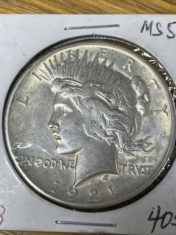 Key 1921 Choice XF++ALmost Uncirculated Silver Peace $ Astounding