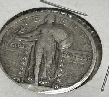 1918 s lt date VG Silver Standing Lib Quarter nice features