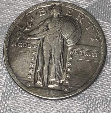 choice extra fine 1919 esoteric silver standing liberty quarter nice features