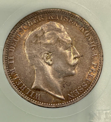 Prussia Germany 3 Mark 1912A almost uncirculated