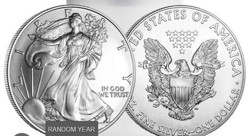 Lot Of 2 Random American $1 Silver Eagle 1oz Very Slight Tarnish No Dmg Free S&H