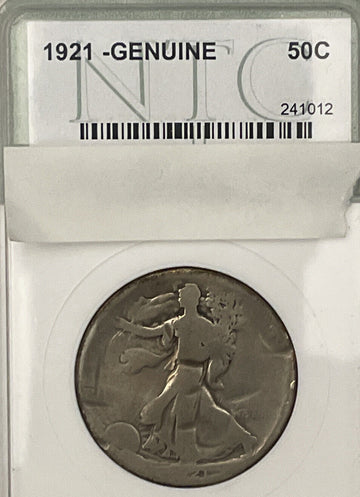 Genuine 1921 Philadelphia Silver Walking Liberty Half Dollar not graded filler