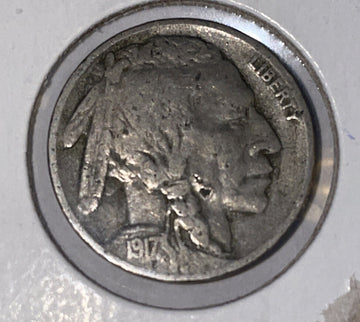 1917 s very fine better date buffalo/ indian head 5c dings on jaw and buffalo
