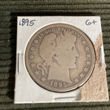 1895 Barber Silver Half Dollar Full Rim Choice Good+ Great Starter/ 19th century