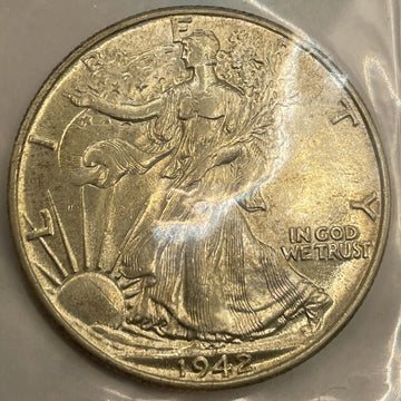1942 Waking Liberty GEM BRILLIANT Uncirculated Liberty Silver Half Dollar