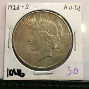 Peace Silver Dollar 1926 S - AU53 Almost uncirculated - San Francisco