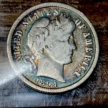 Di6 Scarce 1894 Fine Barber Silver Dime Grt piece