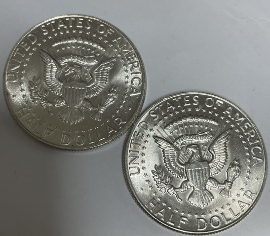 5 ass’d 1967D & 1968D JFK Silver Half Dollars all BU Coins