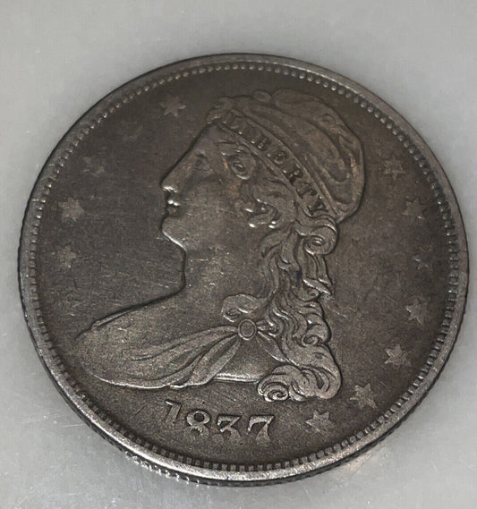 1837 reeded edge 50 cents extra fine beauty strong eagle on reverse