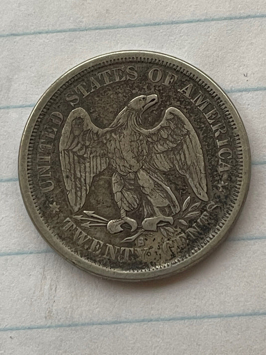 1875 s Twenty Cent Pc Very Good-These getting very hard to Find. Free S&H USA