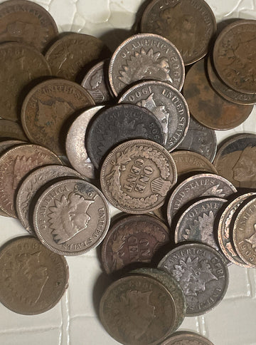 LOT OF 15 mixed Indian Head Cent Pennies Well CIRCULATED similar to photos here