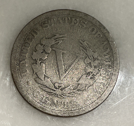 N5 1886 nickel full rim good rare liberty “v”nickel beautiful collectible freeSH