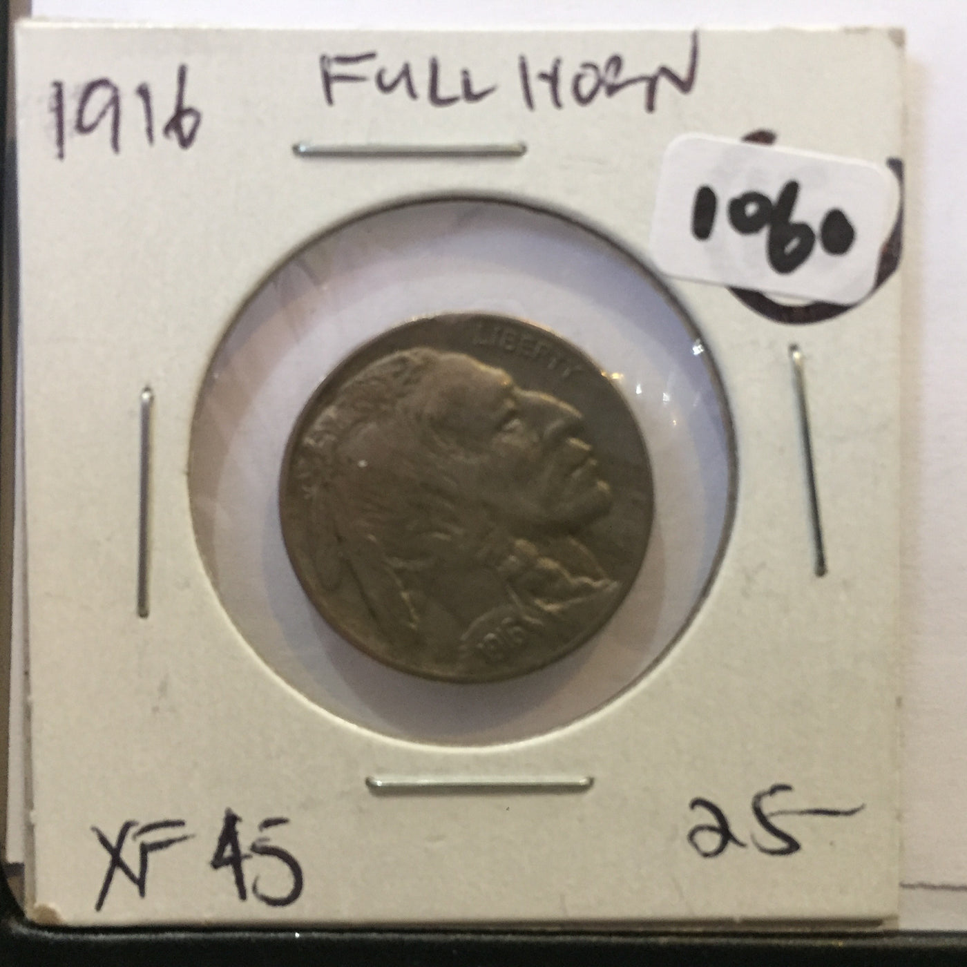 Full horn 1916 buffalo nickel EF++ Extra Fine
