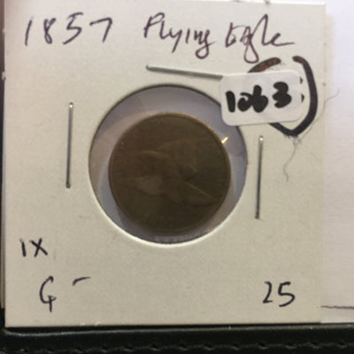Flying Eagle Cent 1857 AG About Good small letters