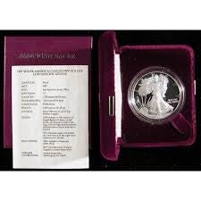 107T 1987 US Proof 1 ounce Silver Eagle In Original Mint Velour Box - US CoinSpot