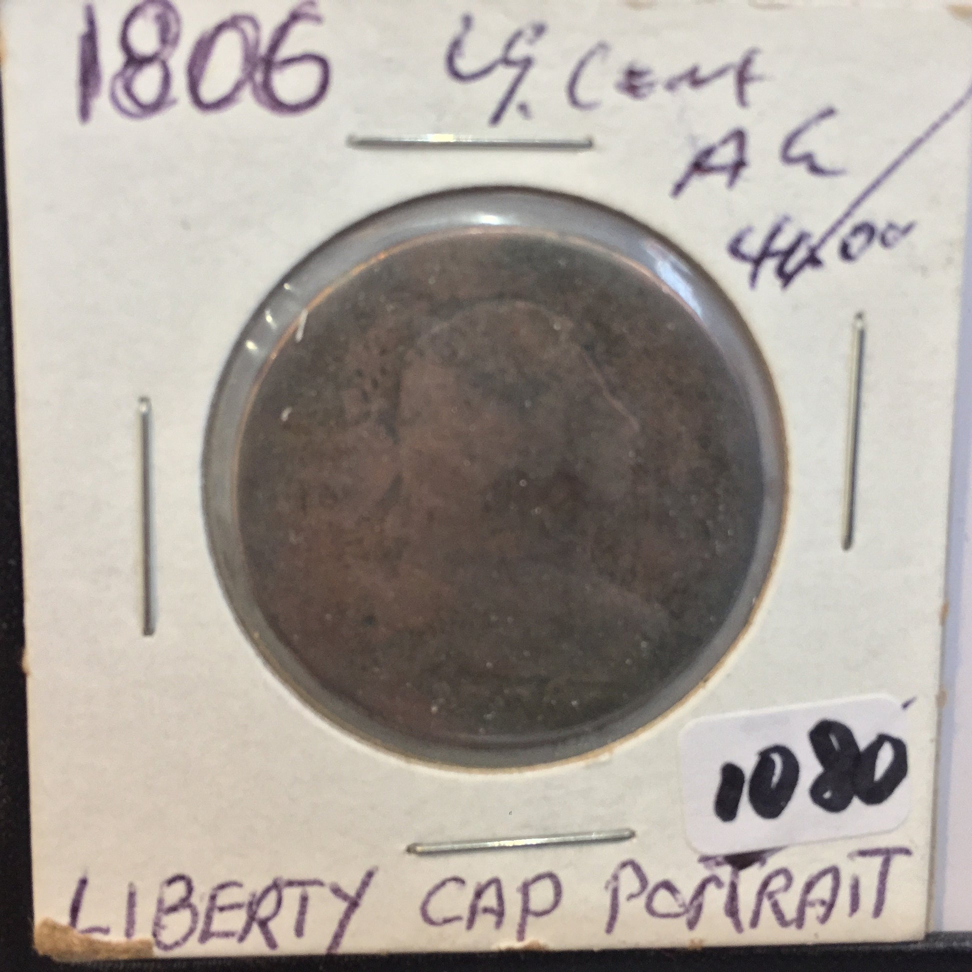 Draped Bust Large Cent 1806 AG About Good - large cents - vintage coins
