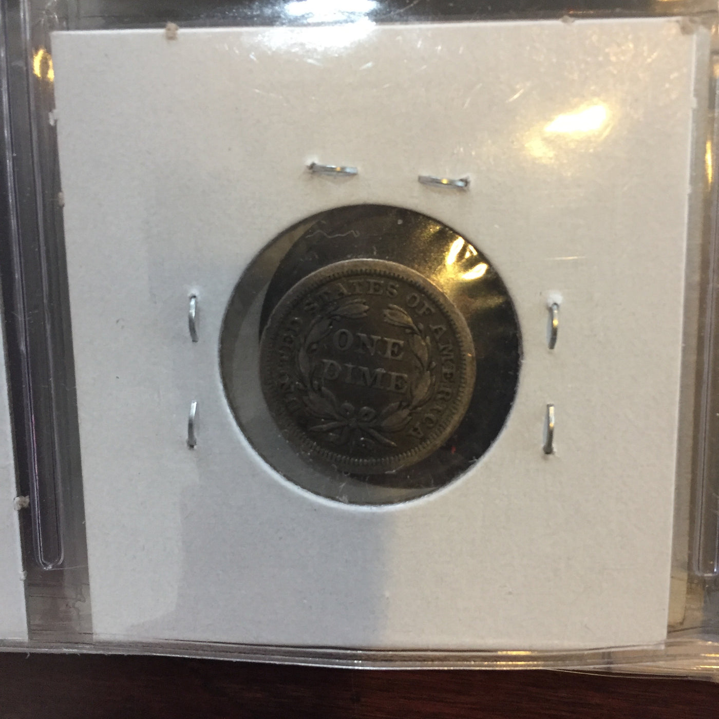 Seated Liberty Dime 1845 F Fine Plus - reverse