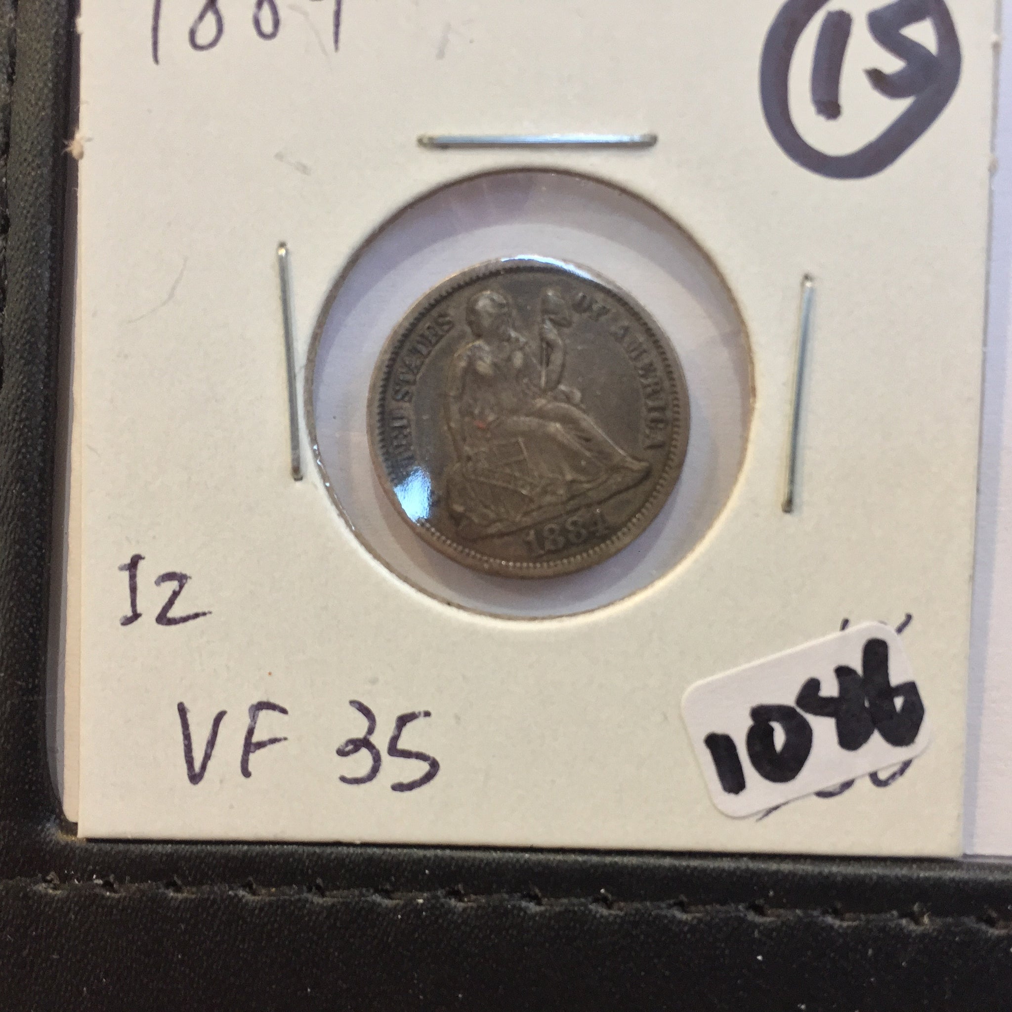 Seated Liberty Dime 1884 VF Very Fine Plus