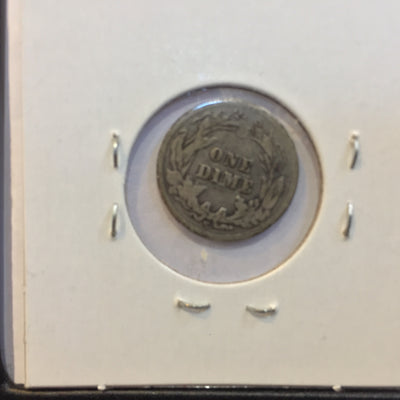 Barber Dime 1904 S G + San Francisco good plus reverse