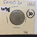 Shield Nickel 1882 VF very fine - vintage coins liberty shield