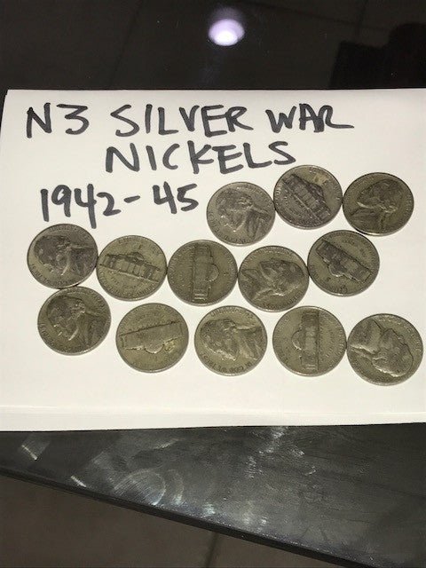 11 Mixed Jefferson Silver War Nickels 1942 - 1945 - US CoinSpot