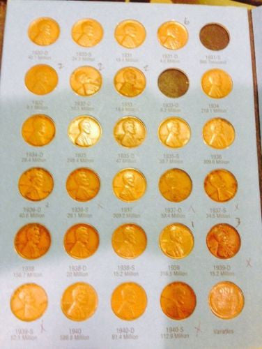 Nice Lincoln Set Collection 1909-1940 Almost Complete