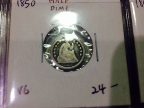 1850 Half Dime Nice Fine Detailed Silver AnteDiluvian - US CoinSpot
