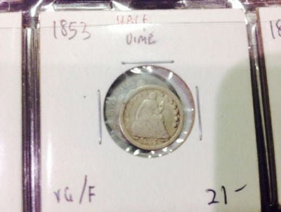 1853 Half Dime Nice Very Good Detailed Silver AnteDiluvian - US CoinSpot
