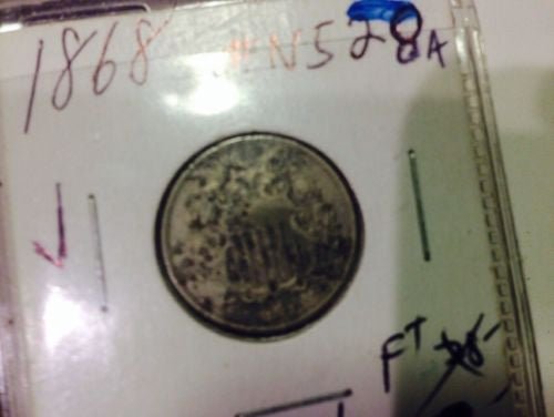 1868 5C Shield Nickel Better Than Fine Details - US CoinSpot
